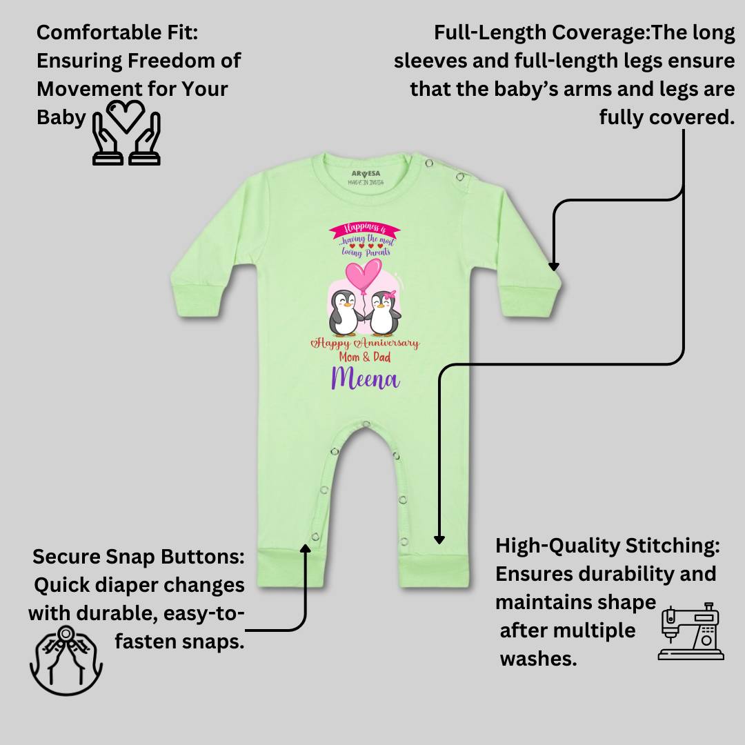 Arvesa Happy Anniversary Mom & Dad Baby Boy & Girl Dress
