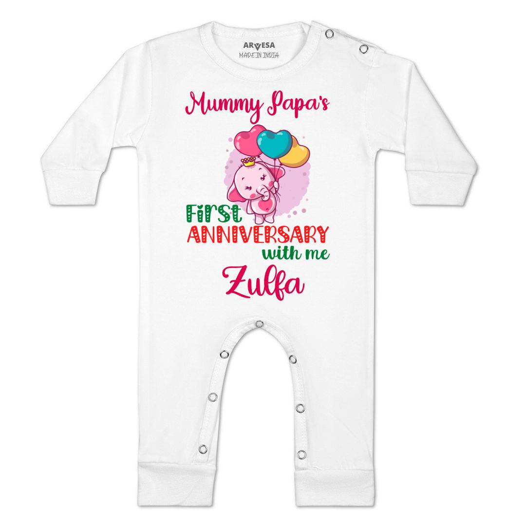 Arvesa Mummy Papa First Anniversary With Me Baby Boy & Girl Dress