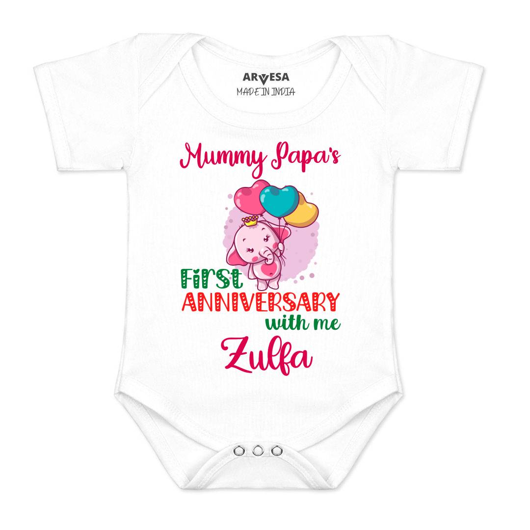 Arvesa Mummy Papa First Anniversary With Me Baby Boy & Girl Dress