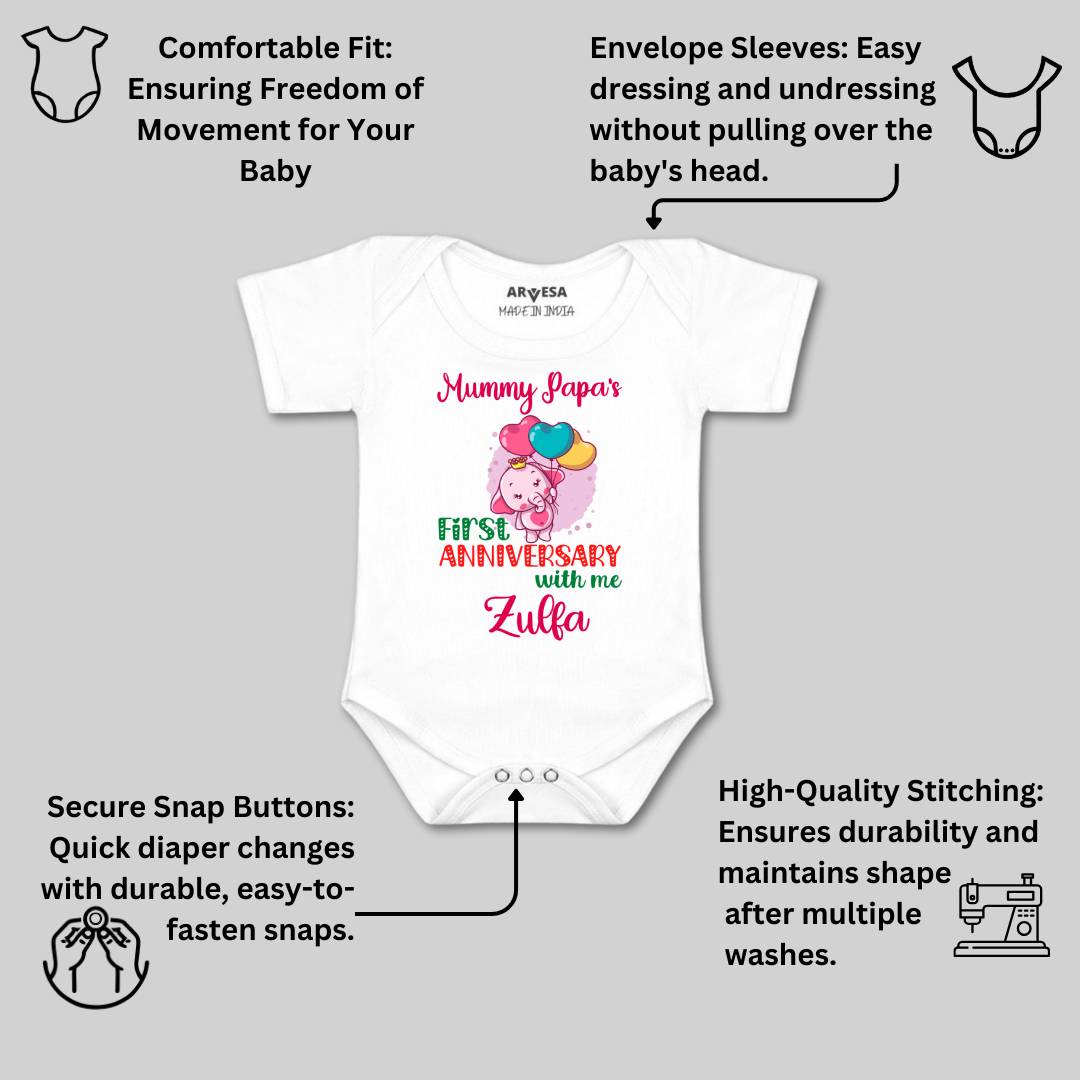 Arvesa Mummy Papa First Anniversary With Me Baby Boy & Girl Dress