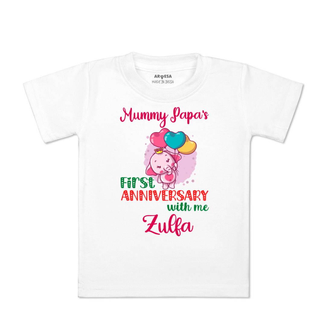 Arvesa Mummy Papa First Anniversary With Me Baby Boy & Girl Dress