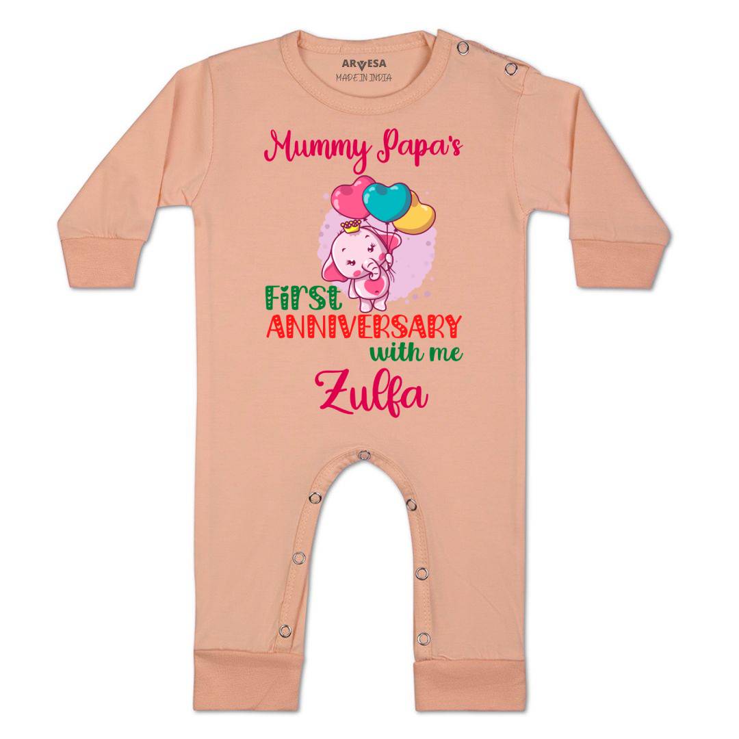 Arvesa Mummy Papa First Anniversary With Me Baby Boy & Girl Dress