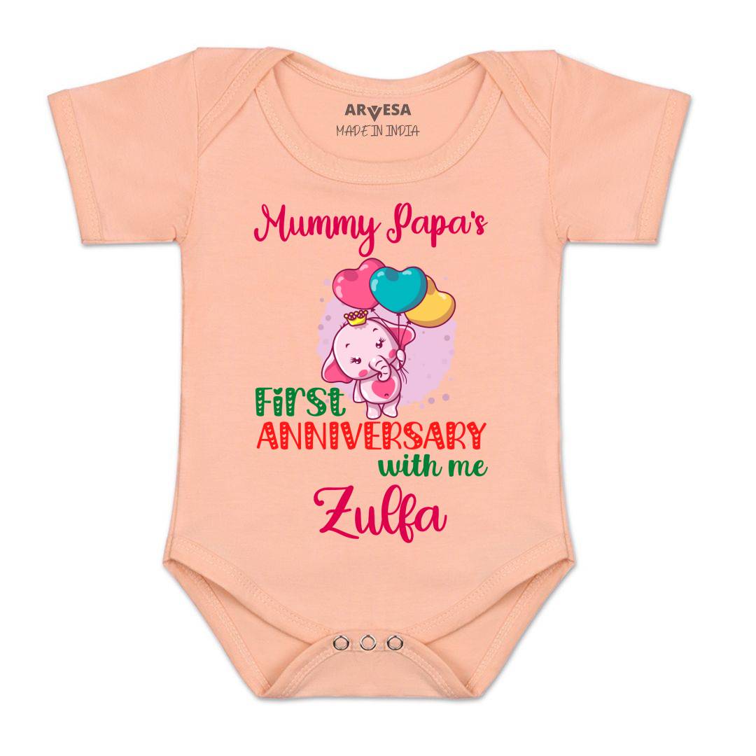 Arvesa Mummy Papa First Anniversary With Me Baby Boy & Girl Dress