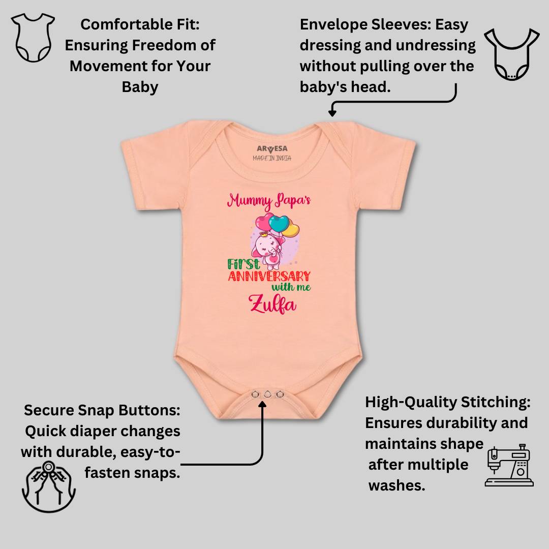 Arvesa Mummy Papa First Anniversary With Me Baby Boy & Girl Dress