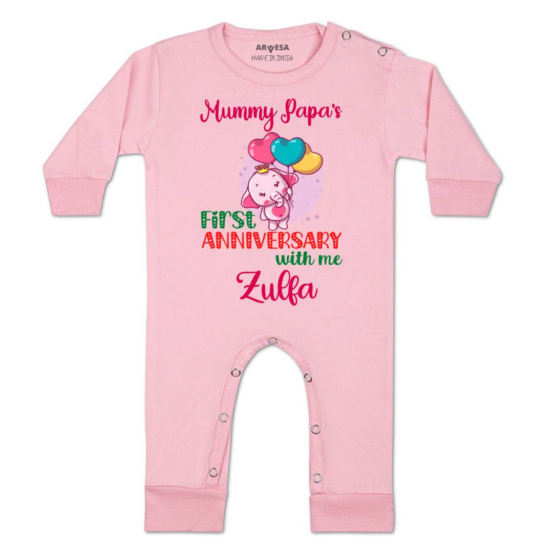 Arvesa Mummy Papa First Anniversary With Me Baby Boy & Girl Dress