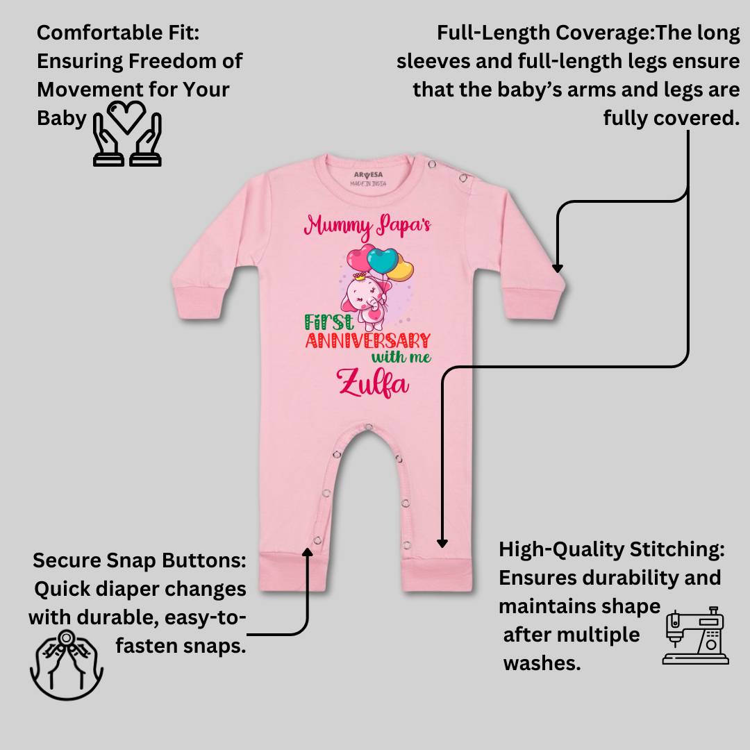 Arvesa Mummy Papa First Anniversary With Me Baby Boy & Girl Dress
