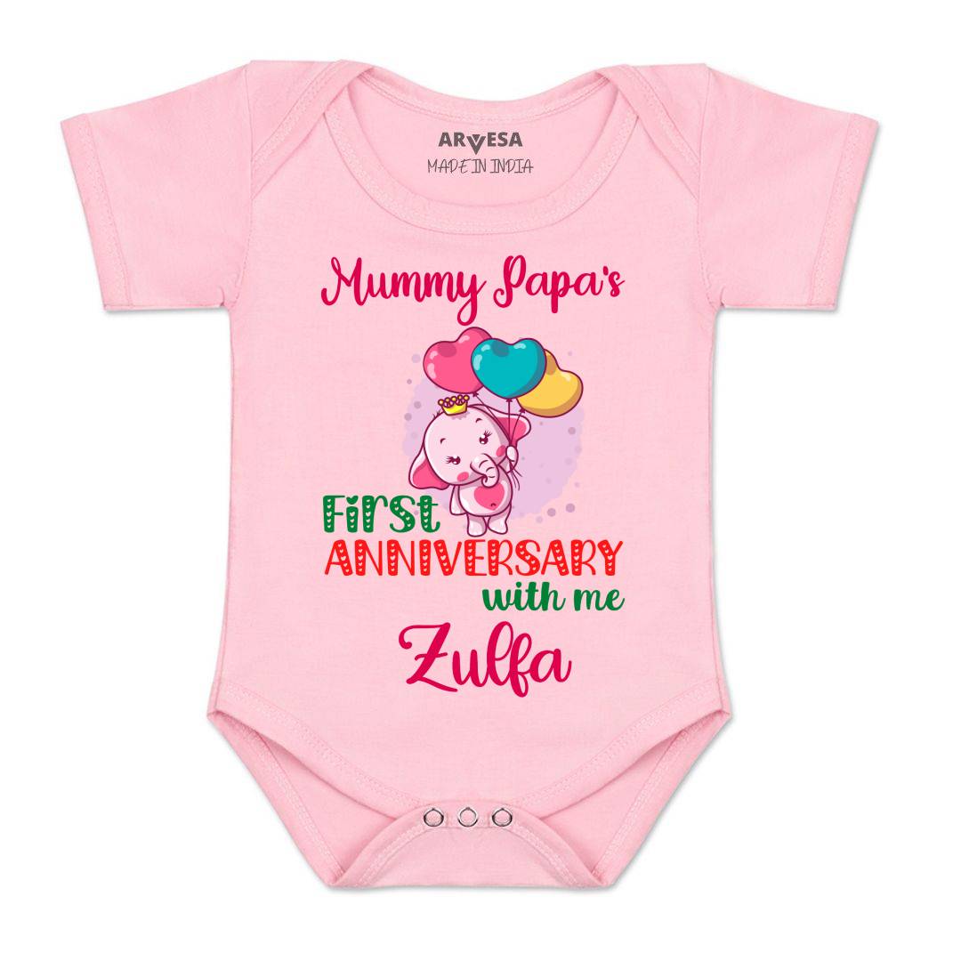 Arvesa Mummy Papa First Anniversary With Me Baby Boy & Girl Dress