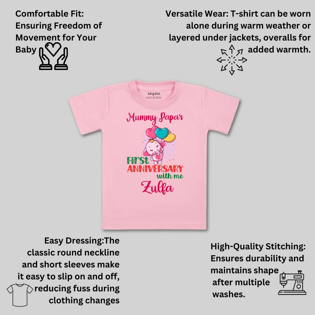 Arvesa Mummy Papa First Anniversary With Me Baby Boy & Girl Dress