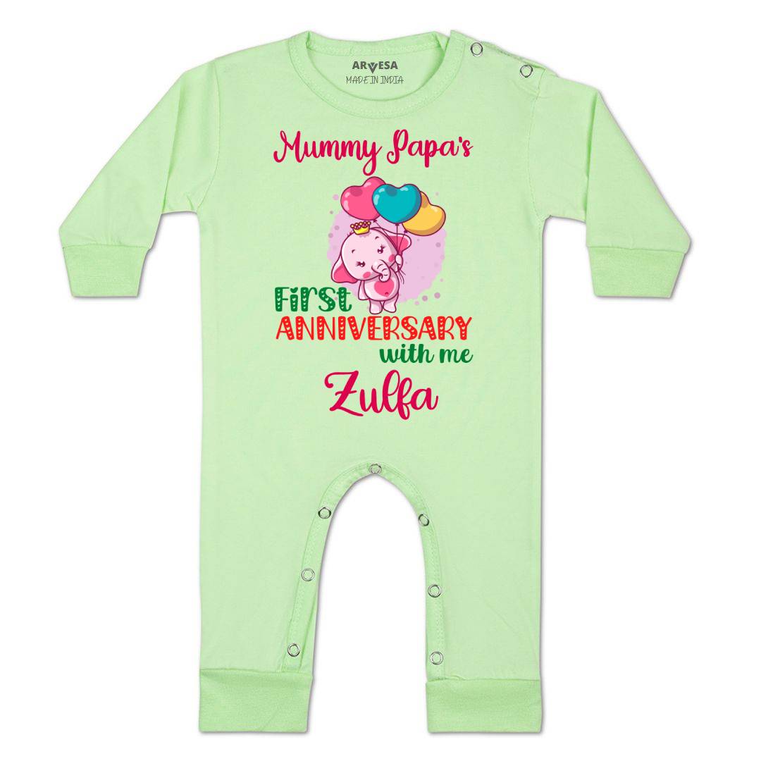 Arvesa Mummy Papa First Anniversary With Me Baby Boy & Girl Dress