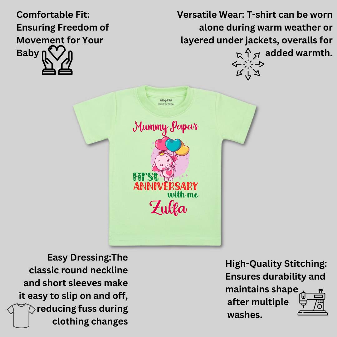 Arvesa Mummy Papa First Anniversary With Me Baby Boy & Girl Dress