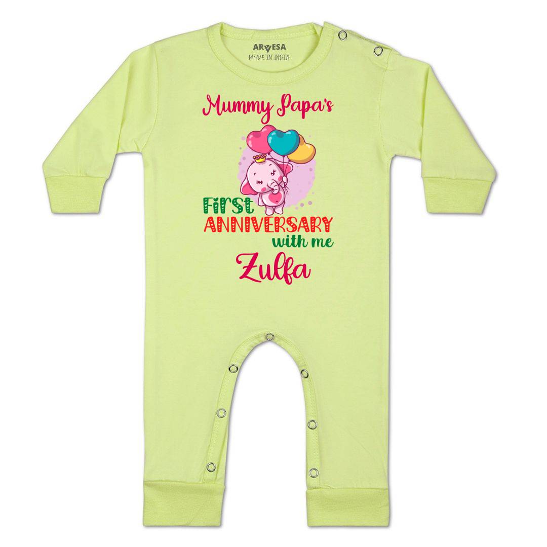 Arvesa Mummy Papa First Anniversary With Me Baby Boy & Girl Dress