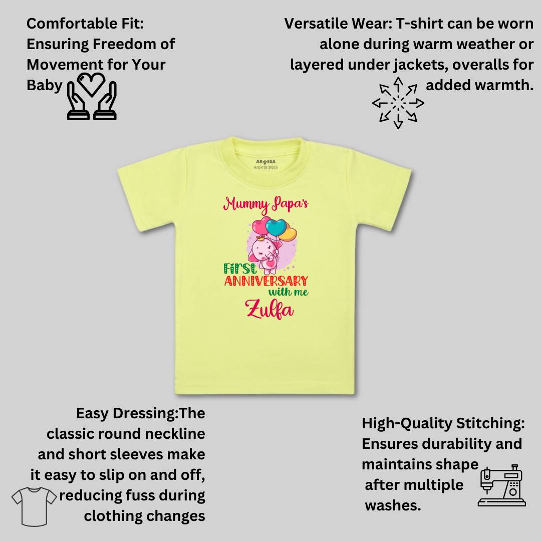Arvesa Mummy Papa First Anniversary With Me Baby Boy & Girl Dress