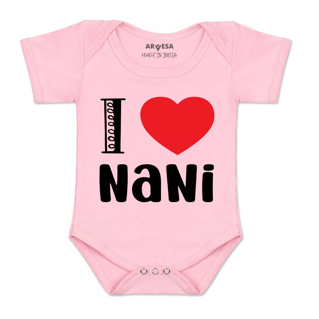 Arvesa I Love Nani Design-1218 White 0-3 Months Jumpsuit for Baby Boy & Girl dress .
