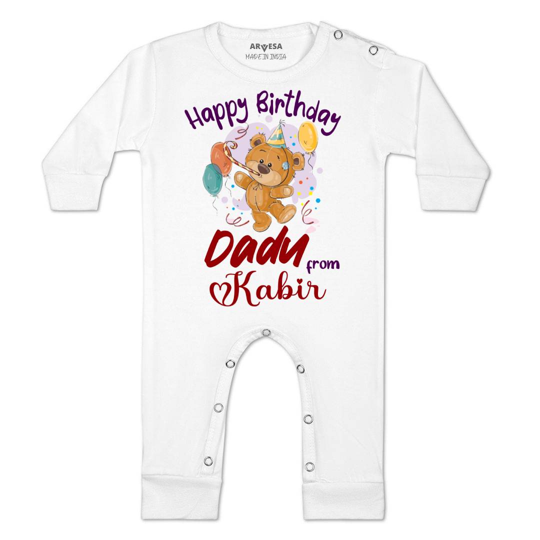 Arvesa Happy Birthday Dadu Baby Boy & Girl Dress