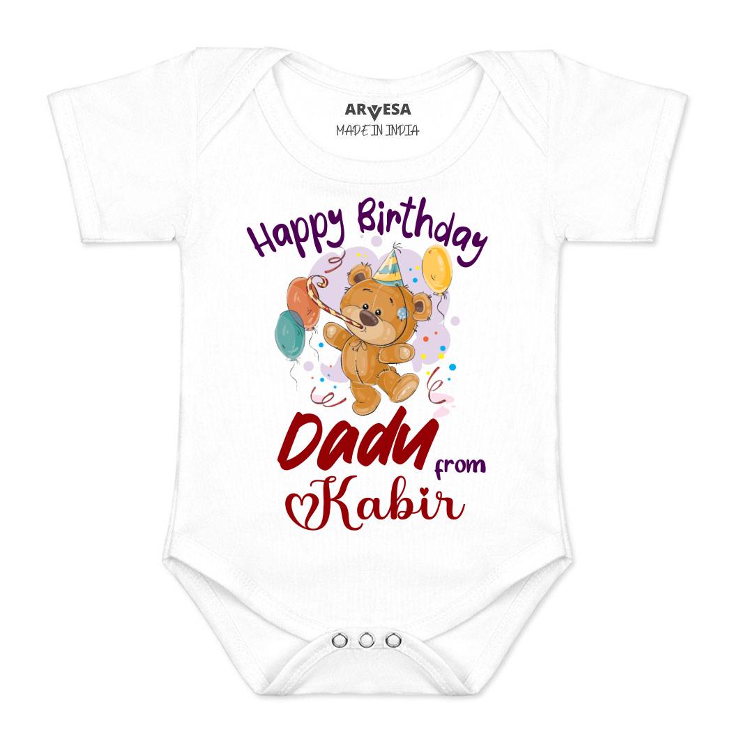 Arvesa Happy Birthday Dadu Baby Boy & Girl Dress