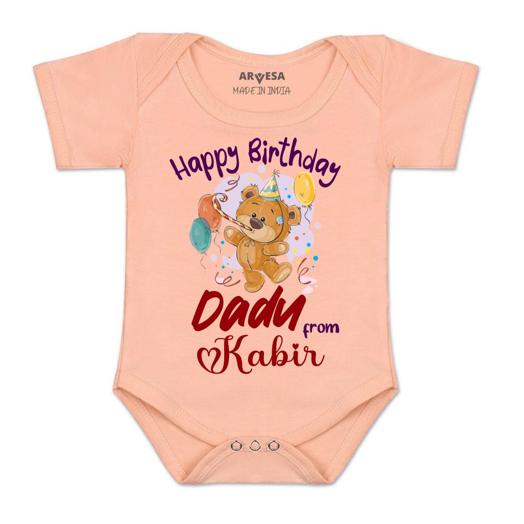 Arvesa Happy Birthday Dadu Baby Boy & Girl Dress