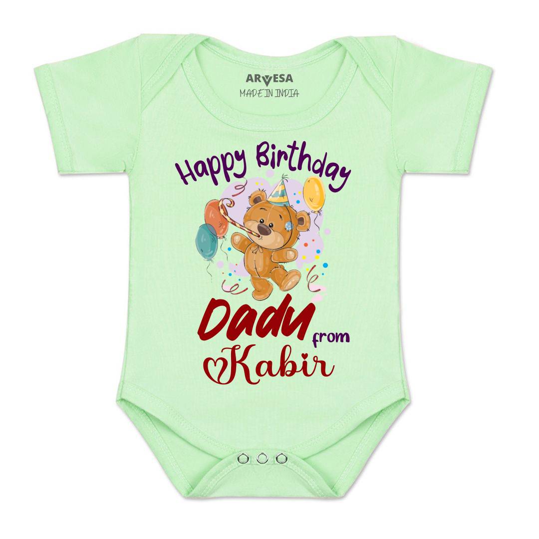 Arvesa Happy Birthday Dadu Baby Boy & Girl Dress