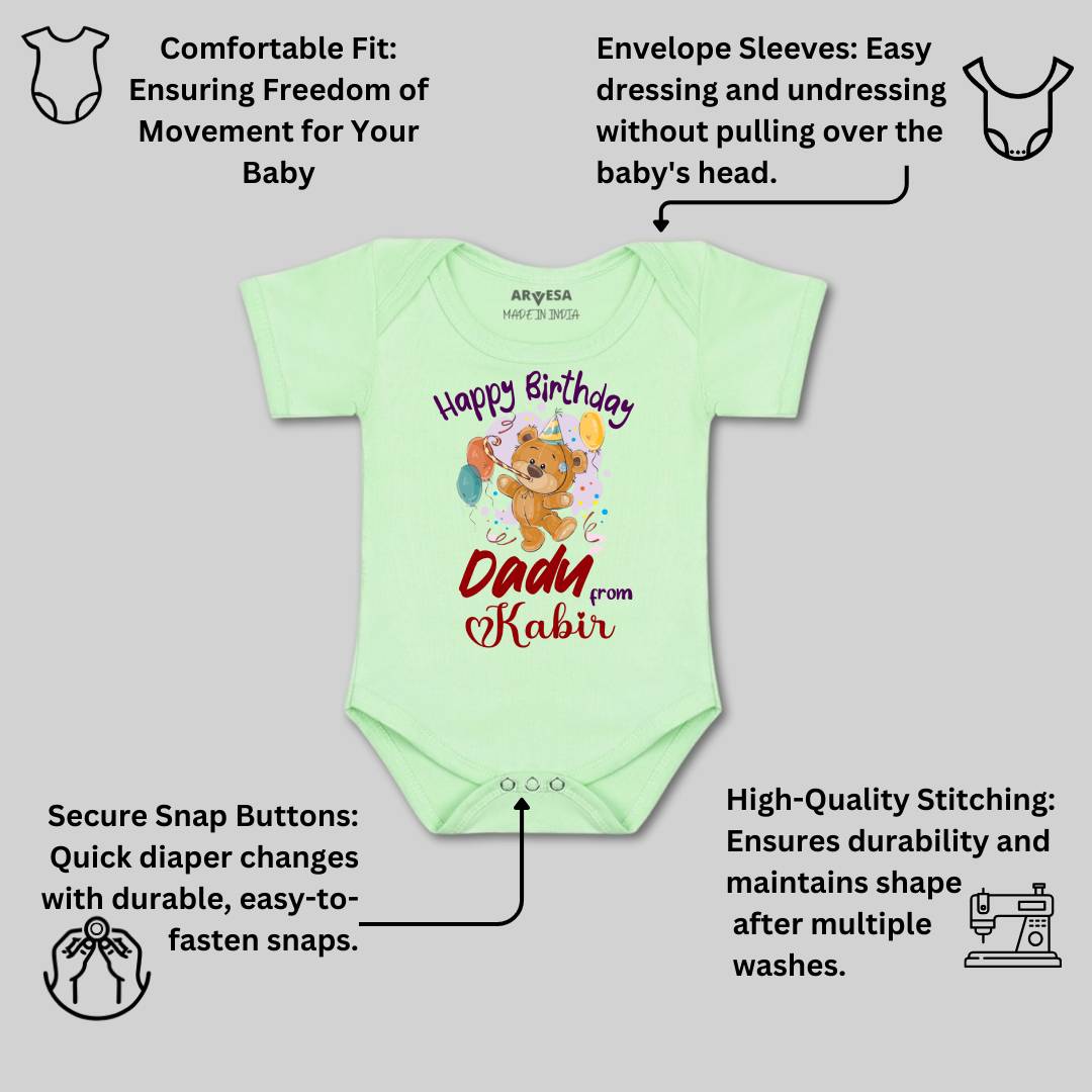 Arvesa Happy Birthday Dadu Baby Boy & Girl Dress