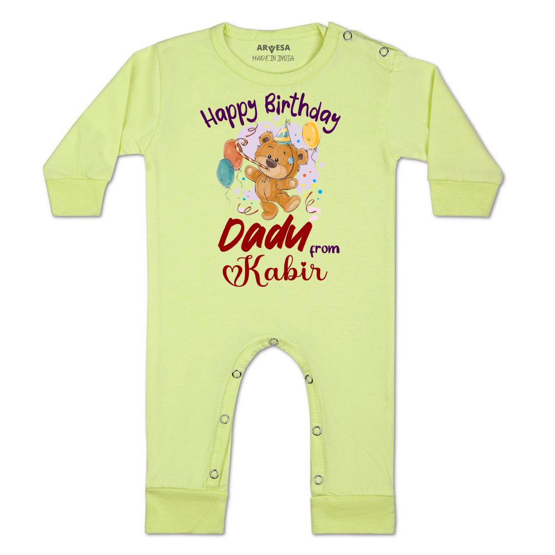 Arvesa Happy Birthday Dadu Baby Boy & Girl Dress