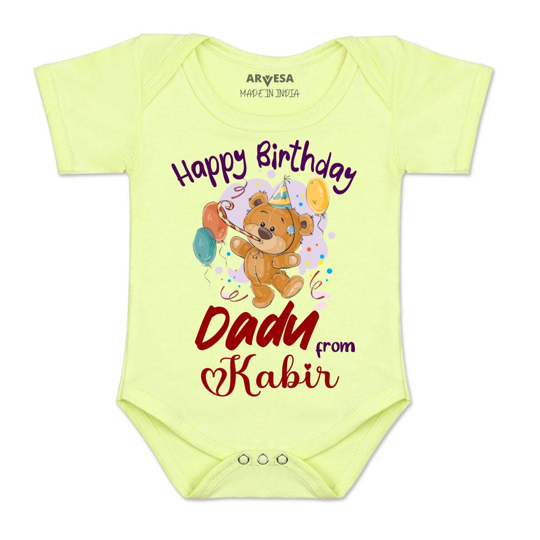 Arvesa Happy Birthday Dadu Baby Boy & Girl Dress