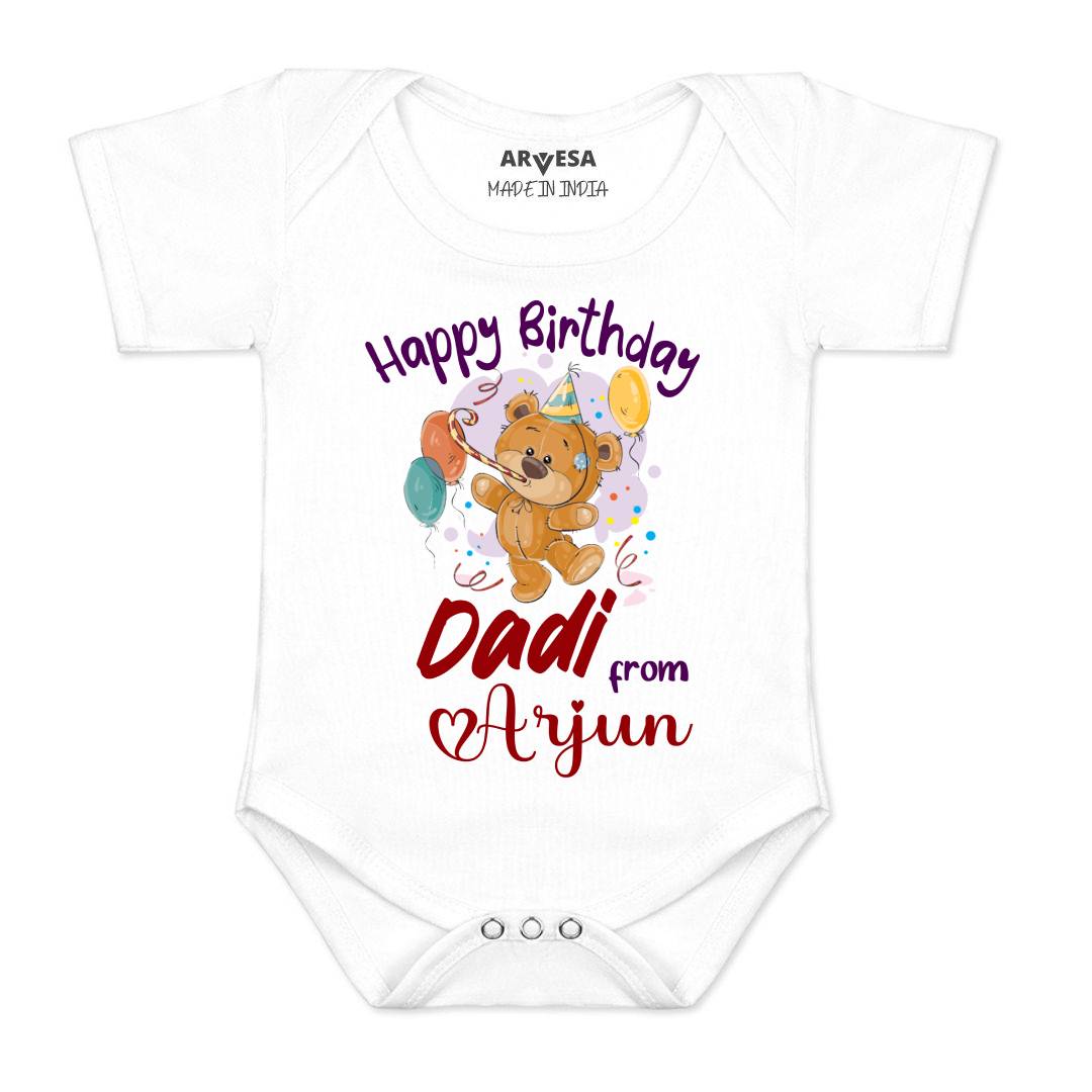 Arvesa Happy Birthday Dadi Baby Boy & Girl Dress