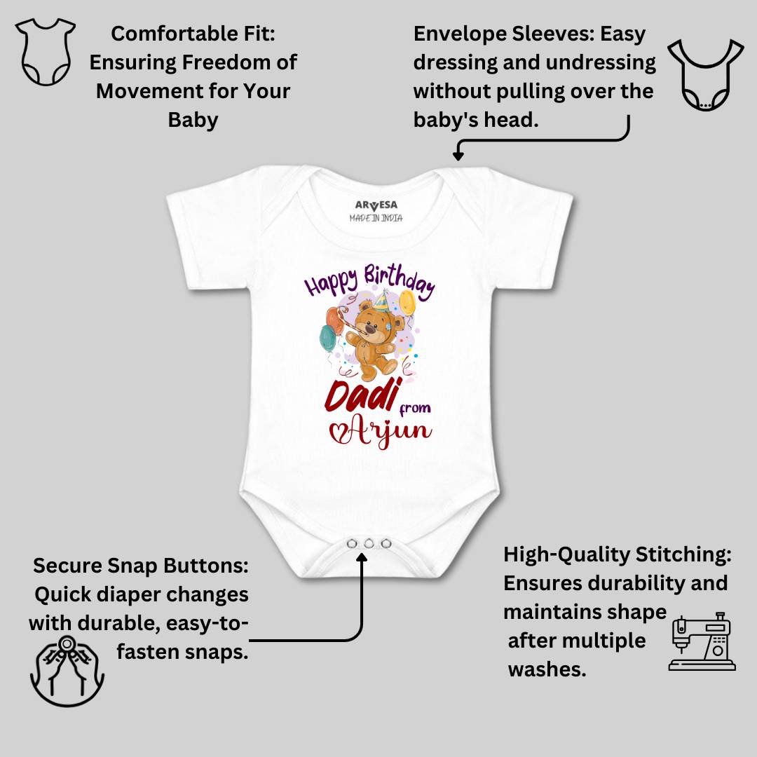 Arvesa Happy Birthday Dadi Baby Boy & Girl Dress