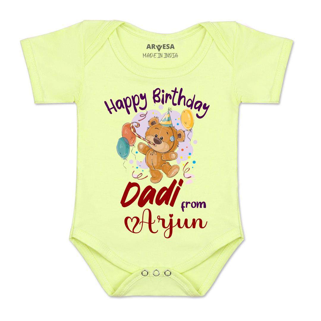 Arvesa Happy Birthday Dadi Baby Boy & Girl Dress