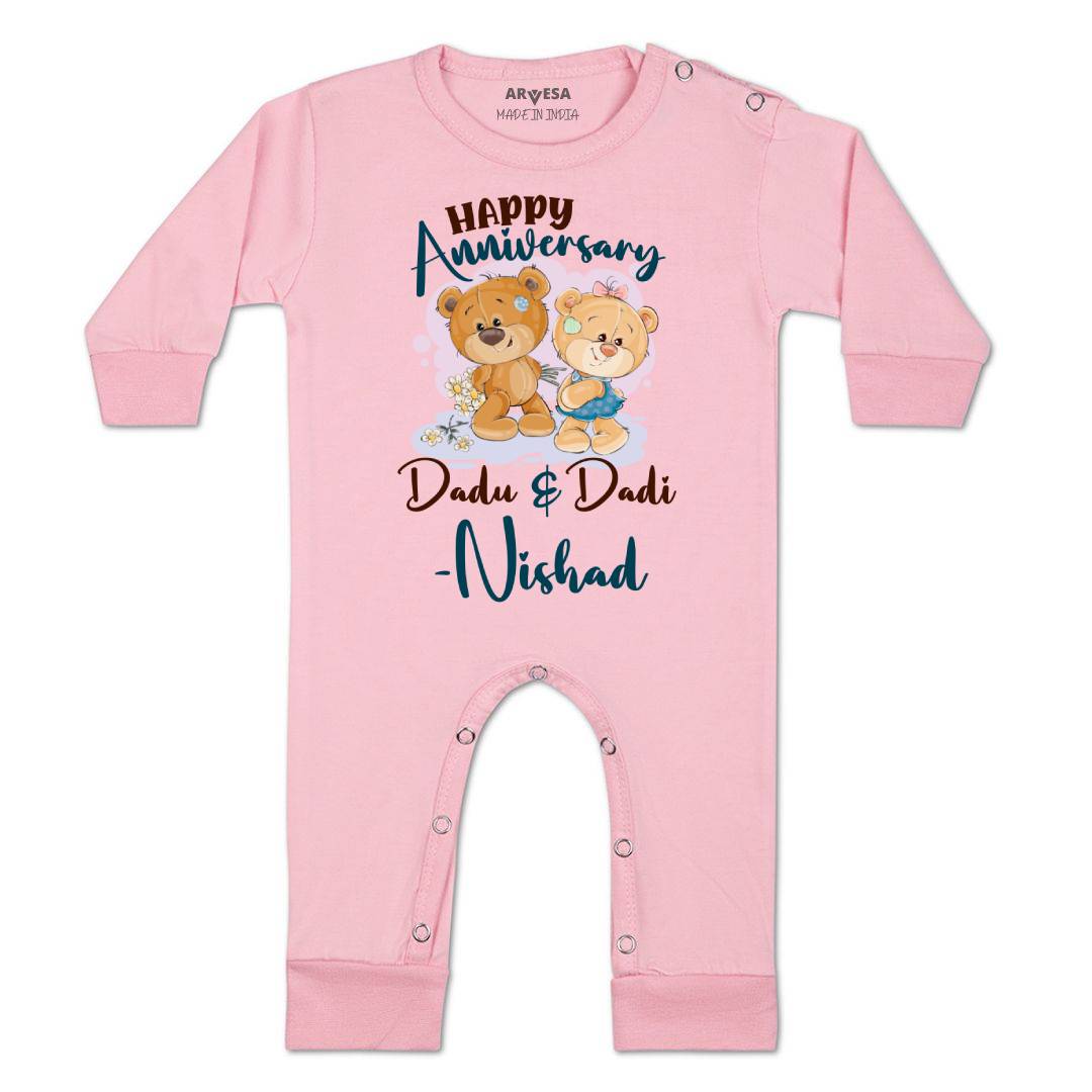 Arvesa Happy Anniversay Dadu & Dadi Baby Boy & Girl Dress