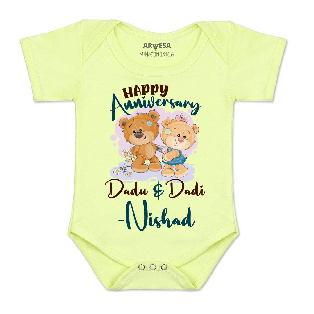 Arvesa Happy Anniversay Dadu & Dadi Baby Boy & Girl Dress