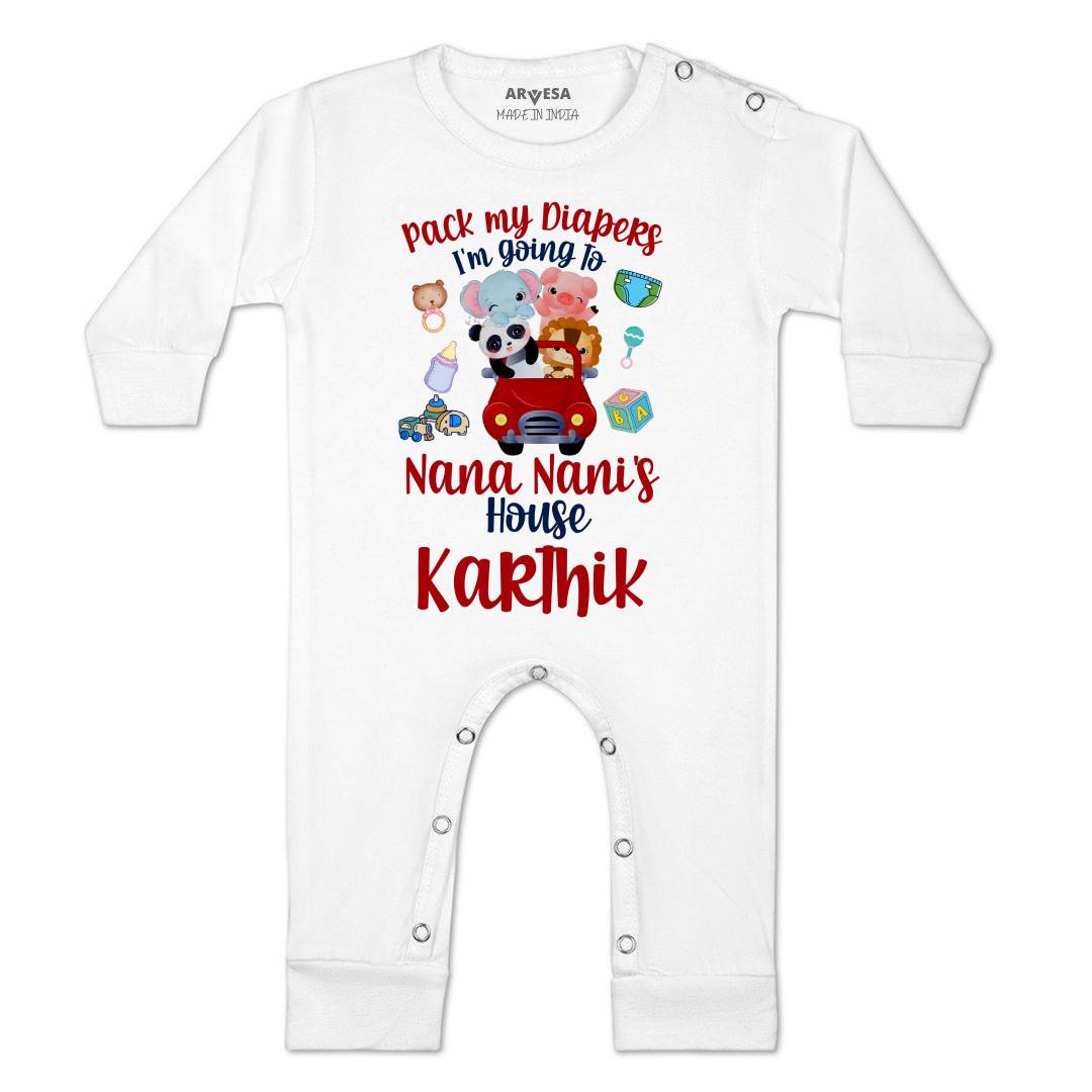 Arvesa I Am Going To Nana Nani House Baby Boy & Girl Dress