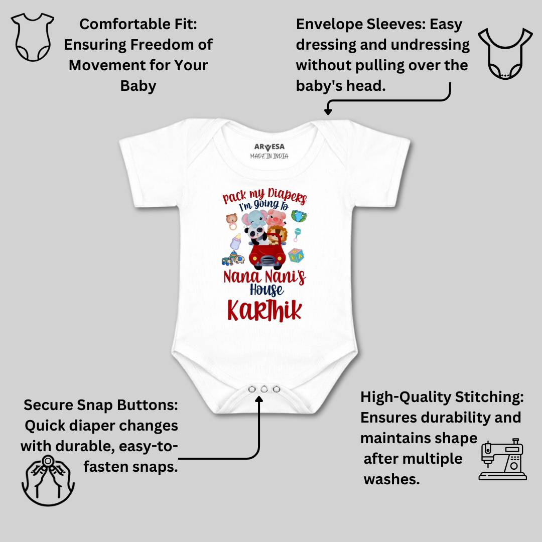 Arvesa I Am Going To Nana Nani House Baby Boy & Girl Dress