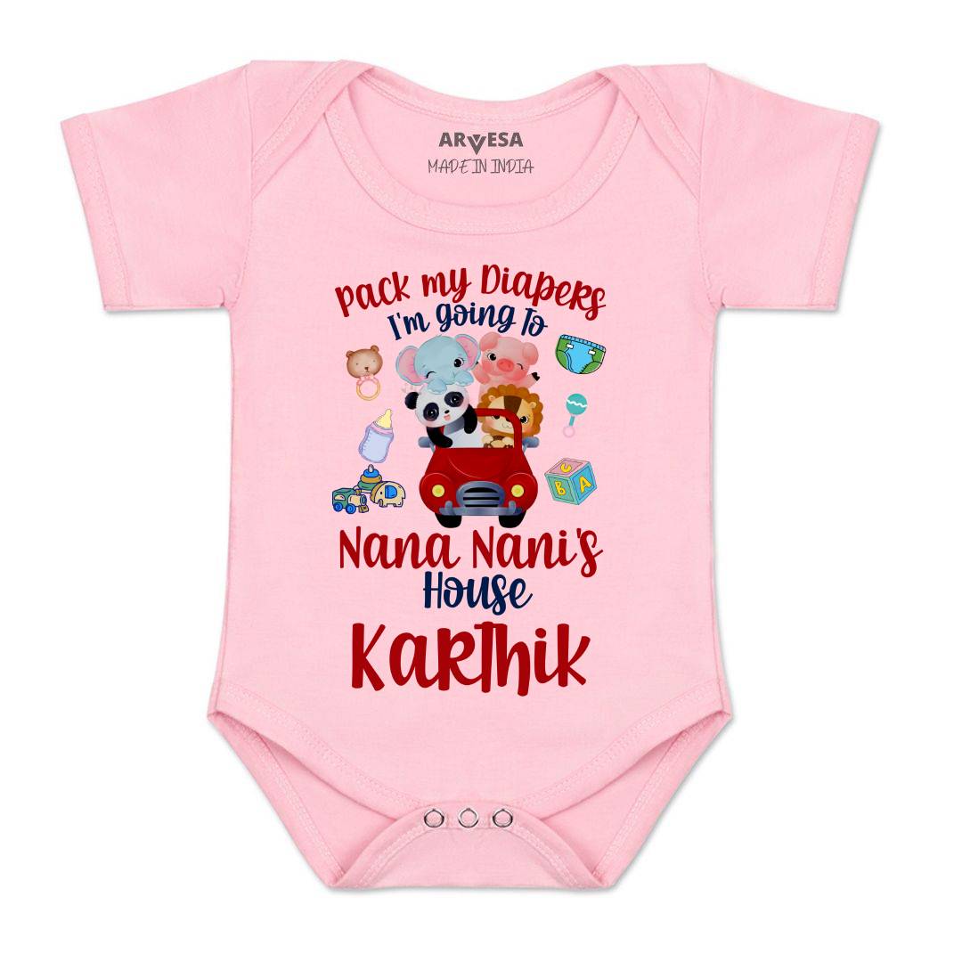 Arvesa I Am Going To Nana Nani House Baby Boy & Girl Dress