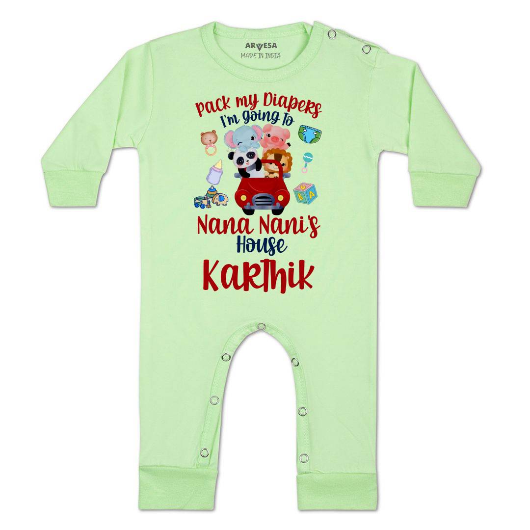Arvesa I Am Going To Nana Nani House Baby Boy & Girl Dress