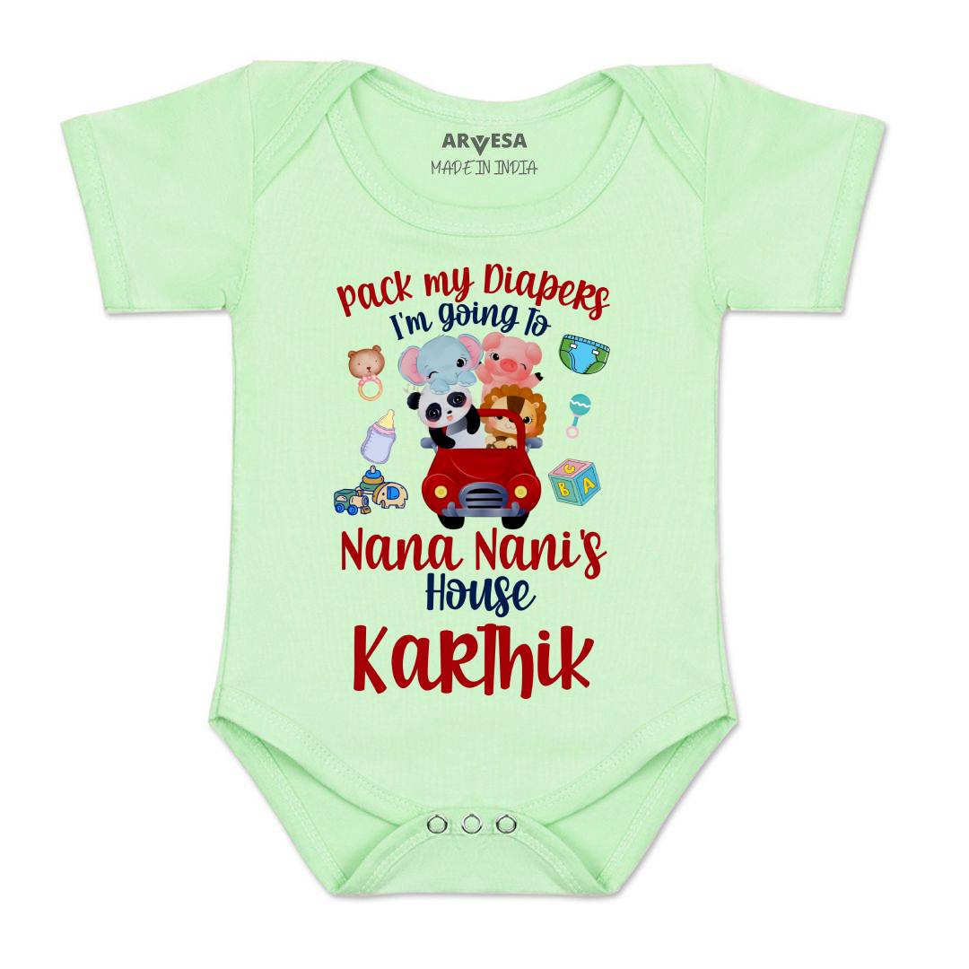Arvesa I Am Going To Nana Nani House Baby Boy & Girl Dress