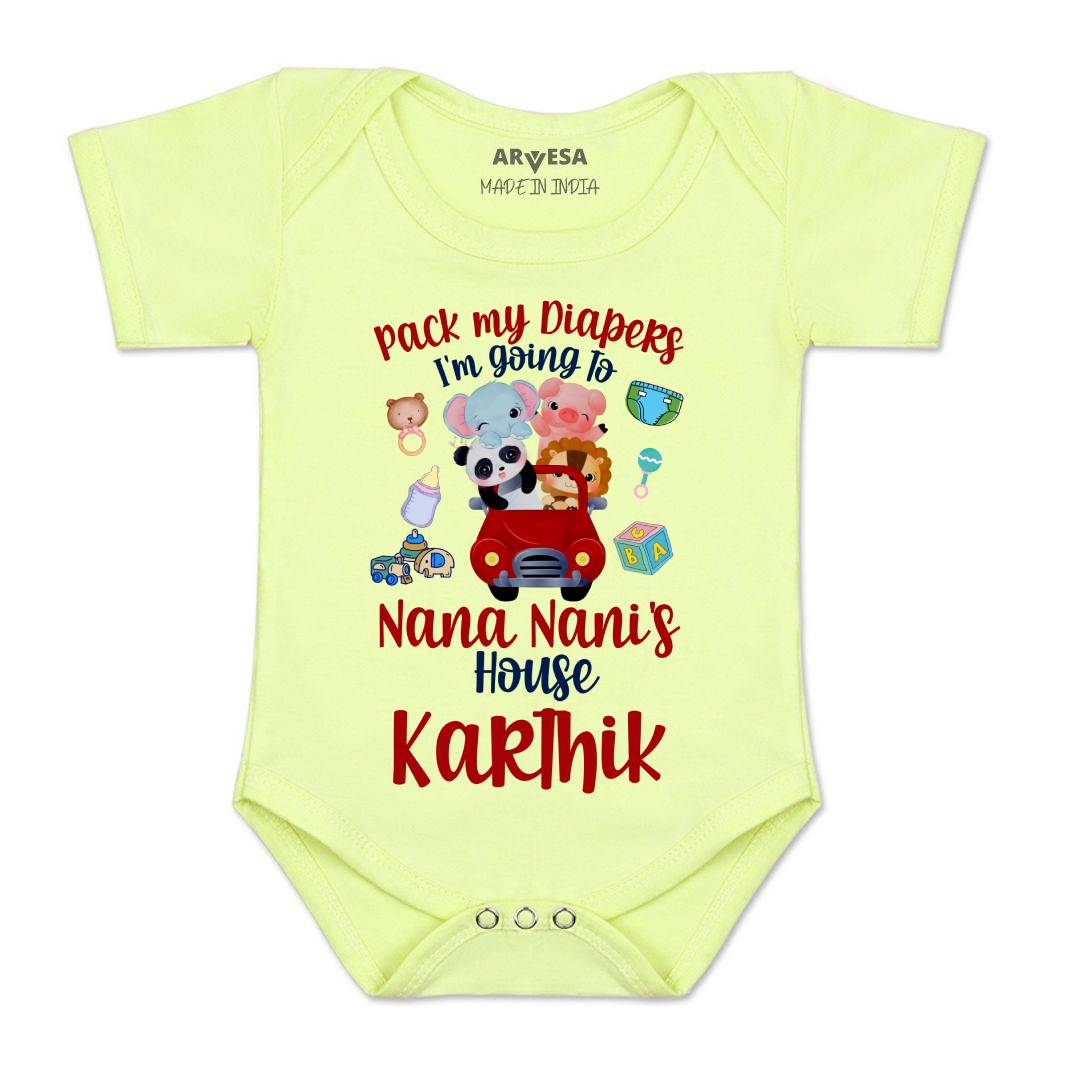 Arvesa I Am Going To Nana Nani House Baby Boy & Girl Dress