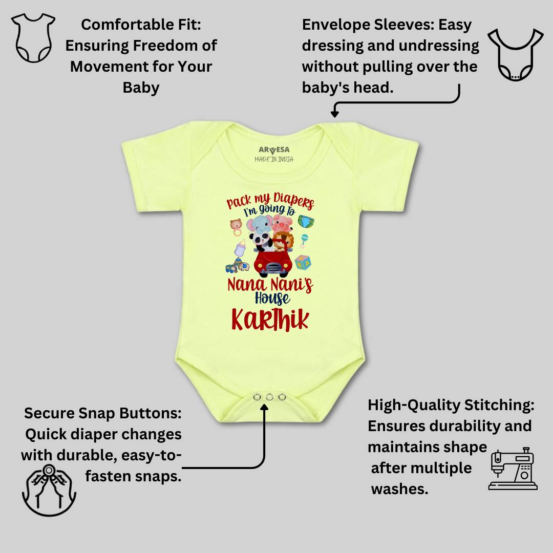 Arvesa I Am Going To Nana Nani House Baby Boy & Girl Dress