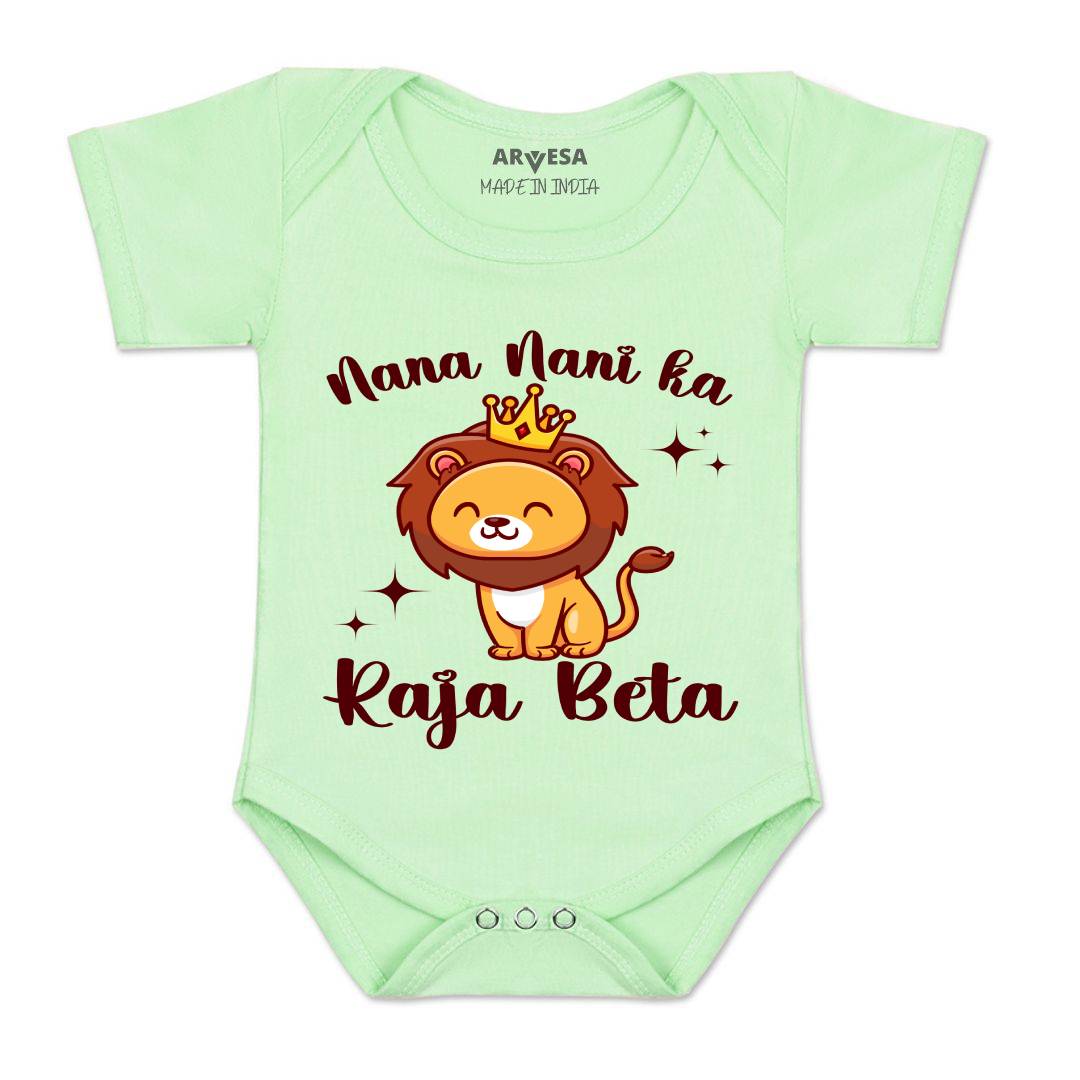 Arvesa Nana Nani Raja Beta Design-1242 White 0-3 Months Jumpsuit for Baby Boy & Girl dress .