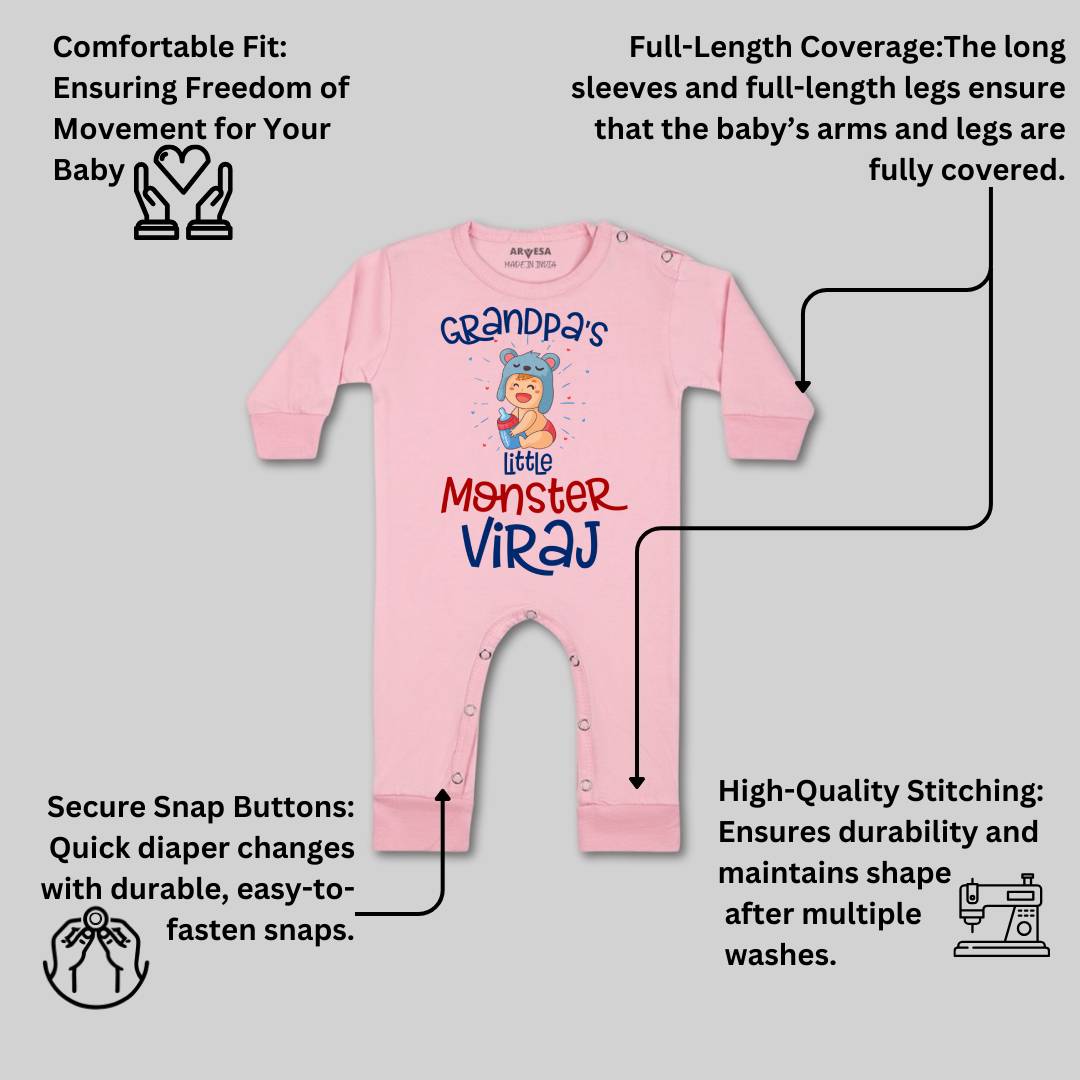 Arvesa Grandpa Little Monster Baby Boy & Girl Dress