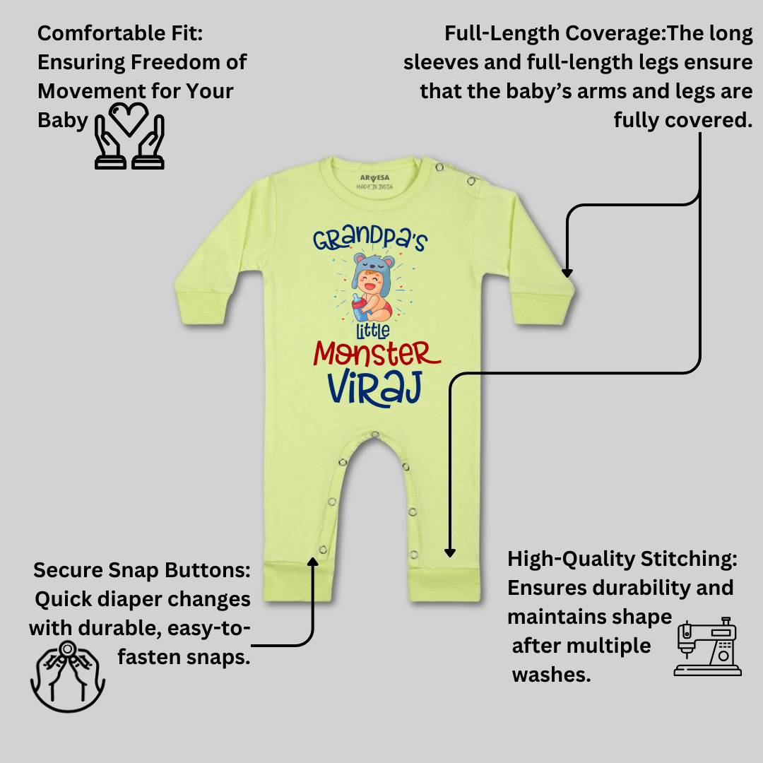 Arvesa Grandpa Little Monster Baby Boy & Girl Dress