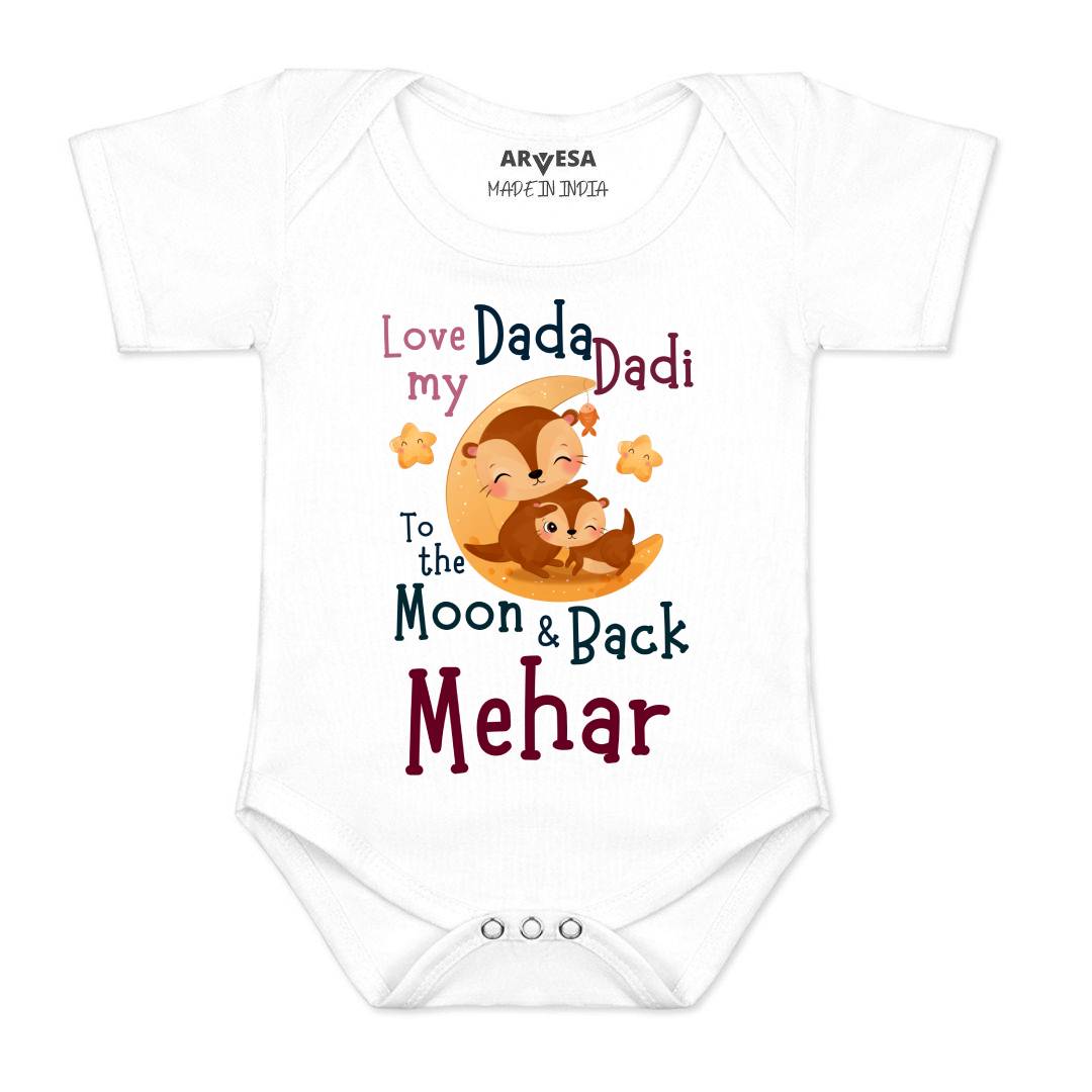 Arvesa Dada Dadi Love Moon & Back Baby Boy & Girl Dress