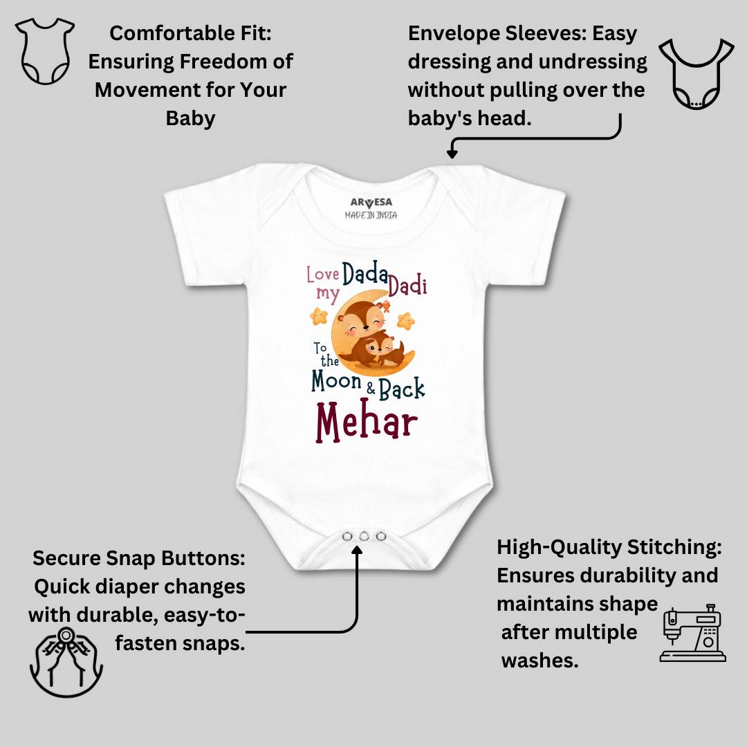 Arvesa Dada Dadi Love Moon & Back Baby Boy & Girl Dress