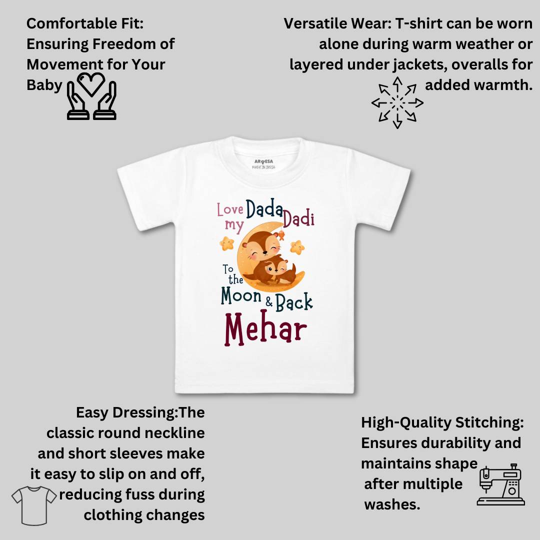 Arvesa Dada Dadi Love Moon & Back Baby Boy & Girl Dress