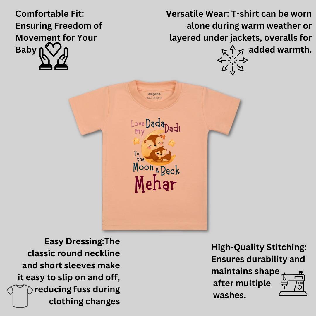 Arvesa Dada Dadi Love Moon & Back Baby Boy & Girl Dress