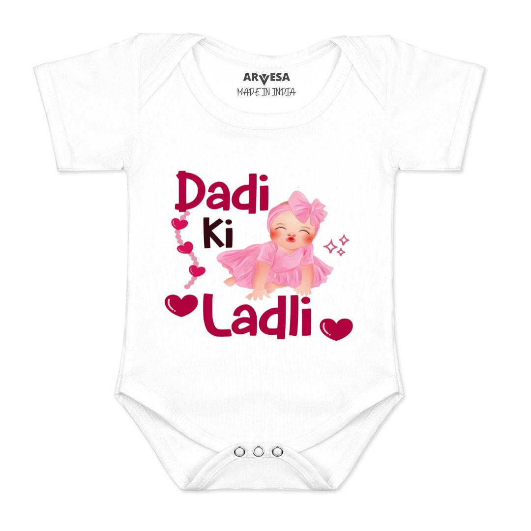 Arvesa Dadi Ki Ladli Design-1255 White 0-3 Months Jumpsuit for Baby Boy & Girl dress .