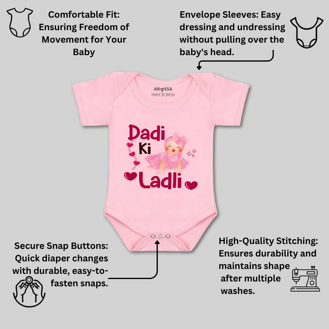 Arvesa Dadi Ki Ladli Design-1255 White 0-3 Months Jumpsuit for Baby Boy & Girl dress .