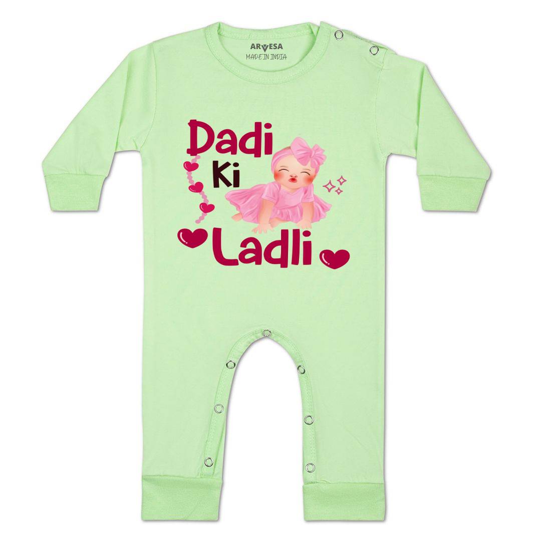 Arvesa Dadi Ki Ladli Design-1255 White 0-3 Months Jumpsuit for Baby Boy & Girl dress .
