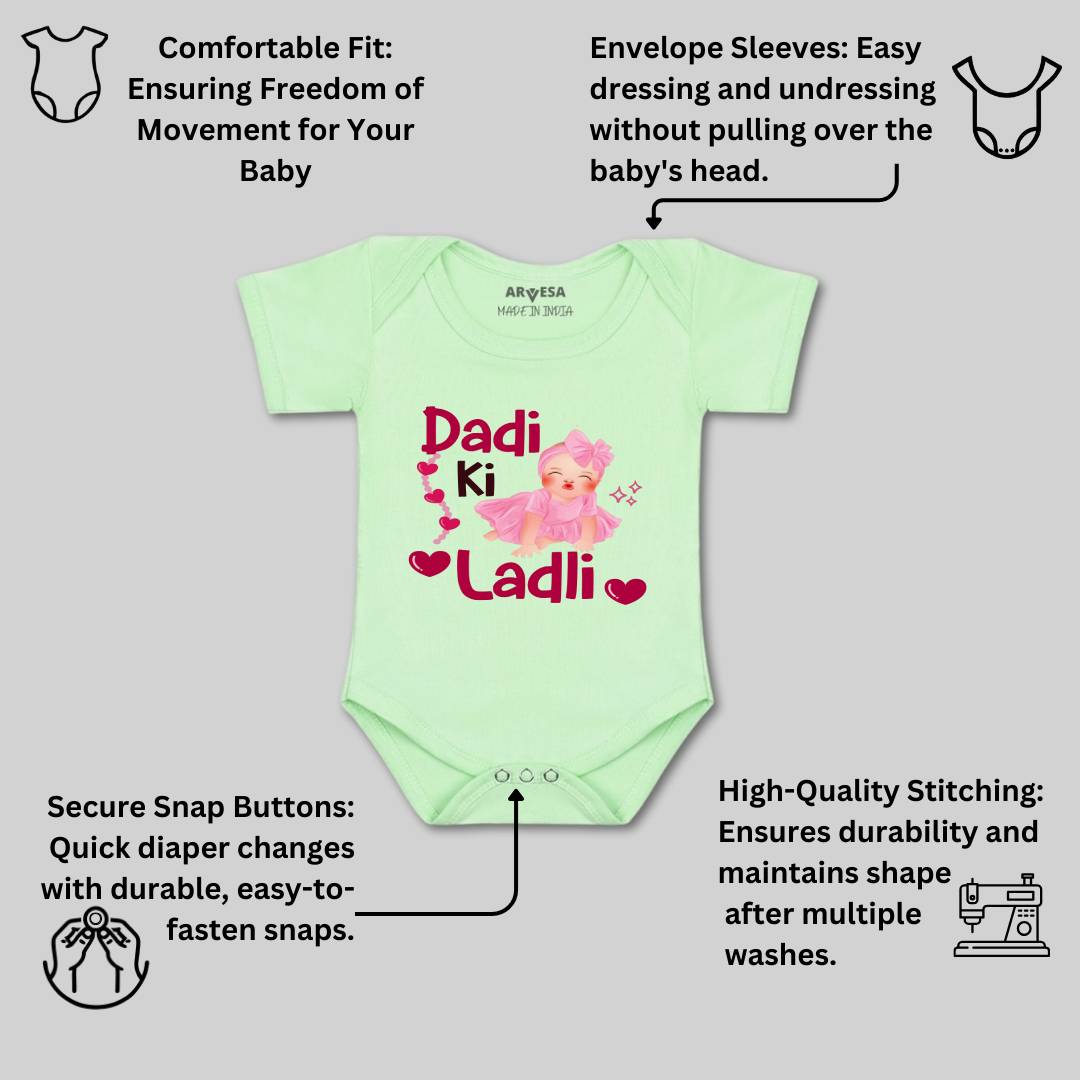 Arvesa Dadi Ki Ladli Design-1255 White 0-3 Months Jumpsuit for Baby Boy & Girl dress .