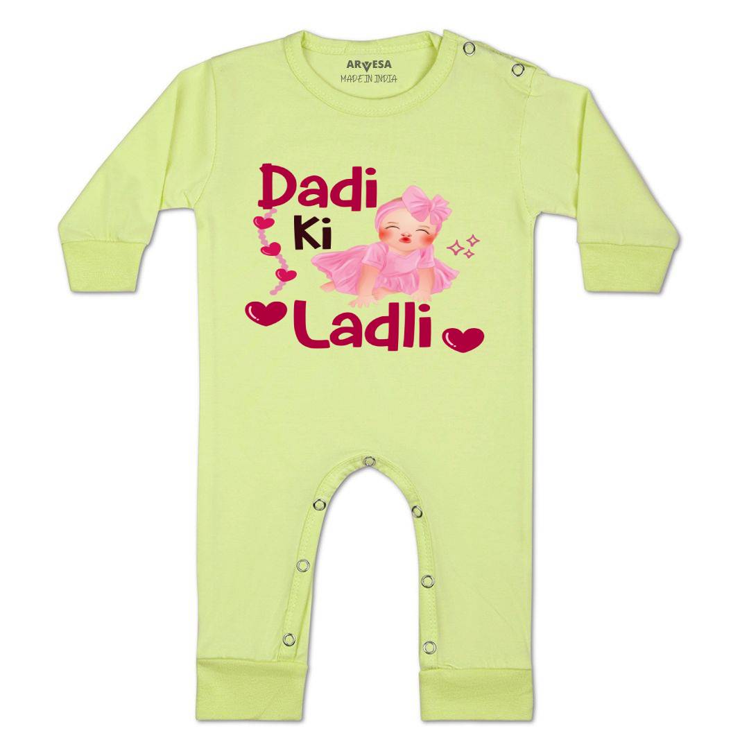 Arvesa Dadi Ki Ladli Design-1255 White 0-3 Months Jumpsuit for Baby Boy & Girl dress .