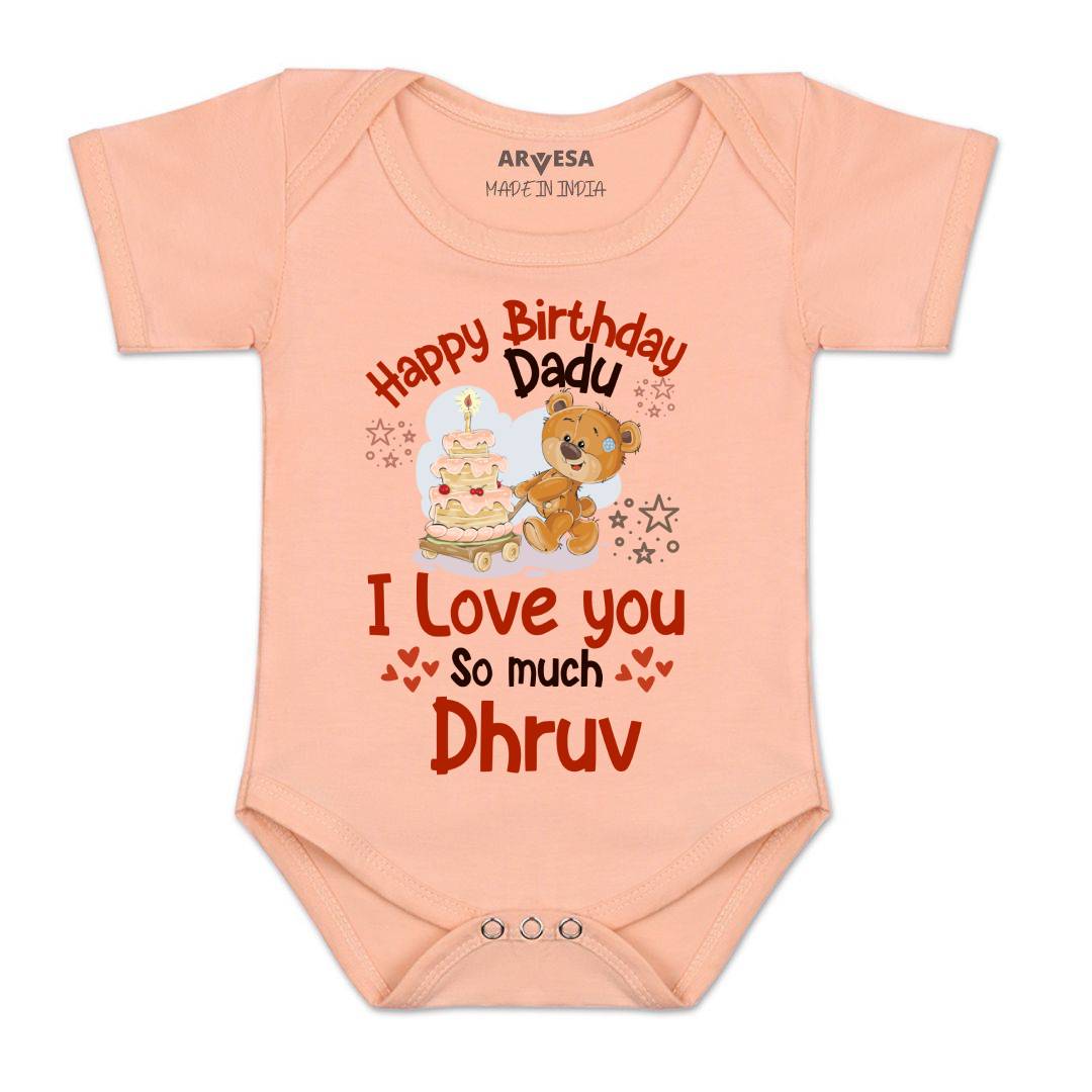 Arvesa Happy Birthday Dadu Baby Boy & Girl Dress