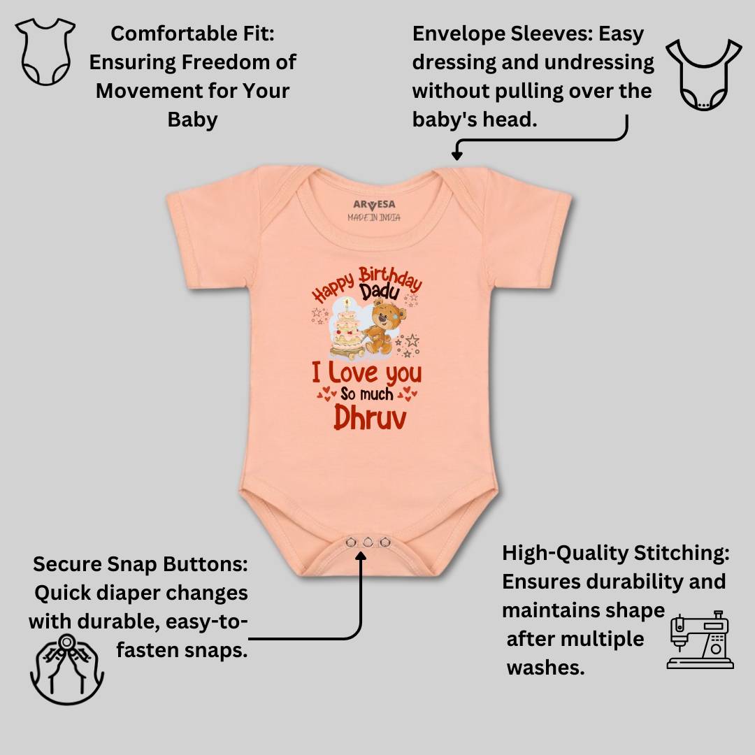 Arvesa Happy Birthday Dadu Baby Boy & Girl Dress